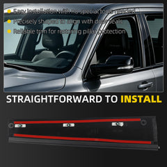 Rear Door B-Pillar Trim Compatible With 2019-2026 Ram 1500 DT RH Gloss Finish Door Window Trim Panel Exterior Molding Right Passenger Side B-Pillar Applique OE# 68292936AC