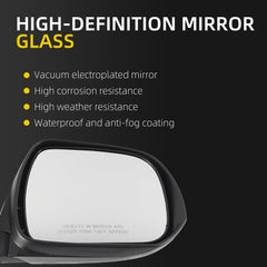 Right Passenger Side Mirror Compatible with Toyota Highlander 2008-2013 Power Glass Heated Manual Folding Replaces 8791048353 TO1321246 White 5Pins