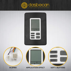 9330A3341 Digital Thermostat 12V Compatible with Coleman Mach 9- Series RV Digital Thermostat, Black Wall Mount Hot/Cool Temperature Control Replace# 9330-3341(8+2Pins)