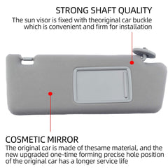 Right Passenger Side Sun Visor Compatible with Toyota Tacoma 2005 2006 2007 2008 2009 2010 2011 2012 2013 2014 2015 Visor Assembly Without Light 74310-04081-B0 Gray