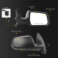 Side Rear View Mirror Compatible with 2022-2023 Chevy/Chevrolet Traverse L LS Door Rearview Mirror Heated Manual Folding Power Glass Passenger Right 87847686 84952586 85533182(5pin)