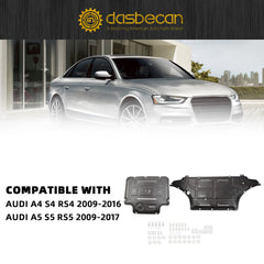 Front Engine Guard+Gearbox Guard Mud Flaps Compatible with Audi A4 2009-2016 Audi A5 2009-2017