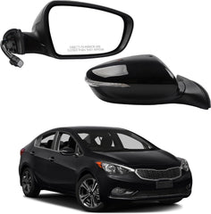 Right Passenger Side Mirror Black Compatible with 2014 2015 2016 Kia Forte Rear View Mirror With Signal Light,Heated,Power Glass Replace#87620A7210(6 Pins)