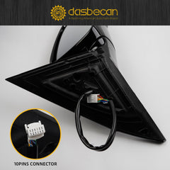 Passenger Side MirrorCompatible with 2019-2023 Nissan Altima Heated Turn Signal Blind Spot Camera Manual Fold Power Adjustment Right Door Mirror 10PINS Black Replaces# NI1321315