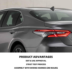 Passenger Side Tail Light Compatible with 2021-2023 Toyota Camry Outer Rear Right Lamp With Wiring Harness Replaces# 81550-06A20 TO2805159 (Halogen Type)