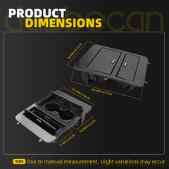 23164631 Console Cup Holder Storage Carbon Fiber Compatible with Yukon Sierra Tahoe Suburban Silverado Avalanche Cadillac Escalade 2007-2014 20919905 20951472 - Dasbecan