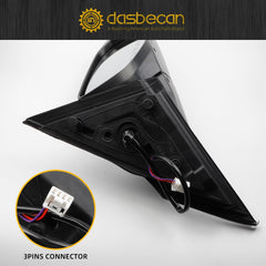 Right Passenger Side Mirror Compatible with Honda Civic 2016-2021 Power Glass Non-Heated Manual Folding Replaces HO1321283 Blue 3Pins (For US Built Models)