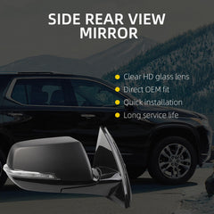 Side Rear View Mirror Compatible with 2018-2019 Chevy/Chevrolet Traverse LT Door Rearview Mirror Power Glass Blind Spot Turn Signal with HD Camera Passenger Right 84498311(12pin) - Dasbecan
