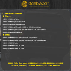 80994 Front Driver Side Armrest Door Trim Panel (27 inch, Black) Compatible with Chevy Tahoe Suburban Silverado Avalanche 2010-2014, GMC Yukon Sierra 1500 25002010-201