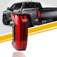 Left Driver Side Tail Light Assembly Rear Lamp LED Type Sequential Pattern Compatible with 2022 2023 2024 2025 Toyota Tundra 81560-0C200 (5 PIN) With Tailgate Switch