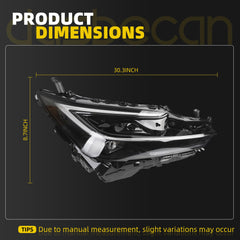 LED Headlights Compatible With Toyota Prius Prime XSE Premium 2023 2024 Right Passenger Side Replace#81140-47A60