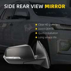 Side Rear View Mirror Compatible with 2022-2023 Chevy/Chevrolet Traverse LT Door Rearview Mirror Heated Manual Folding Turn Signal Blind Spot With HD Camera Passenger Right 84952626(8pin)