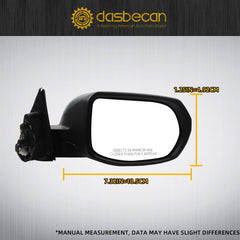 Right Passenger Side Mirror Compatible with 2017-2022 Honda HRV LX with Power Glass, Manual Folding, Paintable Cover, Non-Heated Replace# HO1321285 76208T7W305(3Pins)