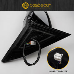 Driver side Mirror Compatible with 2019-2023 Nissan Altima Heated Turn Signal Blind Spot Camera Manual Fold Power Adjustment Left Door Mirror 10PINS Black Replaces# NI1320315