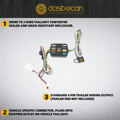 56158 4 Way Trailer Hitch Wiring Harness Compatible with Honda CR-V 2012 2013 2014 2015 2016 Towing Wire Harness Kit 4-Pin for CRV