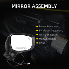 Passenger Side Mirror Assembly Compatible With CX-5 CX5 2017-2022 Replaces# MA1321198 KB7W69122 KB7W691G1 KB8C69121A KB8C69121APFM (White)
