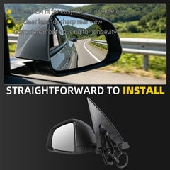 Side Mirror For 2025 2026 Tesla Model Y Juniper Gray Left 13Pin OE#213096900A,2130969-00-A Mirror Memory Power Folding Power Glass RearView Mirror Left Driver Side Door Mirror