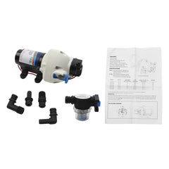 RV Water Pump Compatible with Pump fits 1/2'' NPT pipe or hose Equipped with 2 * 1/2'' Barb and 2 * 1/2'' MNPT adapters suit for most RV OE# R3526144D R3526144A 03526144A