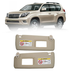 Beige Pair Sun Visor Compatible with 2010-2023 Lexus GX460 2009-2023 Toyota Land Cruiser Prado KDJ155 /KDJ150 Replace# 74320-0G030-A0 74310-0G030-A0
