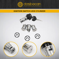 Ignition Switch Lock Cylinder with Door Lock & 2 Keys Compatible with Jeep Wrangler YJ Cherokee XJ Comanche Grand Cherokee ZJ, Dodge Viper Dakota 1990-1995 Replaces# 17250.05 924-908 4720929K