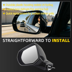 Dasbecan Side RearView Mirror Compatible with 2021-2024 Cadillac Escalade(ESV) Heated Blind Spot Mirror Memory Anti Glare Lens Power Folding Driver Left Side Door Mirror Replace 84977467 (15Pin)