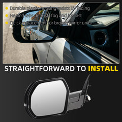 Side Mirror For 2022-2026 Toyota Tundra Left Driver Side 7 Pin | Power Glass Blind Spot Heated Door Mirrors ViewMirror Assembly Replace# 879400C661
