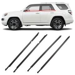 Outer Window Weatherstrip Belt Molding Compatible with Toyota 4Runner 2010-2021 Replaces# 75712-35011 75711-35011 75721-35011 75722-35011 (4PCS) Weather Strip Sweep Felt Trim Seal Kit