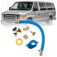 VT365 Oil Cooler Flush Kit With "T" Port and Aluminum Anodize Adapter Compatible with 2003-2010 Ford 6.0L diesel engines OEM VT275