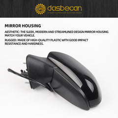 Left Driver Side Door Mirror Assembly Compatible with Toyota Camry 2018-2022 NO Heated Without Turn Signal Without Blind Spot Detection Black 3 Pins Replaces# TO1320366 87940-06800