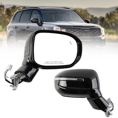 Passenger Side Mirror Compatible With 2020-2026 Kia Telluride Power Heated Glass Blind Spot Turn Signal Manual Folding Right Door Mirror Replace# 87620-S9220 KI1321240 Eboy Black(8Pins)