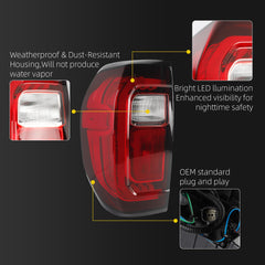 Tail Light Assembly Compatible With 2023-2026 GMC Canyon LED Taillight Rear Brake Lamp Left Driver Side Replace# 85036016 86595177 87818236