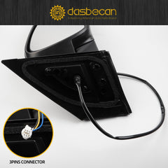 Right Passenger Side Door Mirror Assembly Compatible with Toyota RAV4 2013 2014 2015 Power Glass Manual Folding Non-Heated Textured Black Replaces TO1321309 879100R070 (3 Pins)