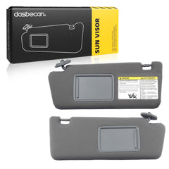 Left Driver & Right Passenger Side Sun Visor Compatible with Toyota Tacoma 2005-2012 2013 2014 2015 74320-04181-B1 74320-04180-B1 74320-04181-B1 74320-04180-B0 Gray Without Light