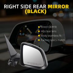 Side Mirror For 2025 2026 Tesla Model Y Juniper Black Right 13Pin OE#213097000A,2130970-00-A Mirror Memory Power Folding Power Glass RearView Mirror Right PassengerSide Door Mirror