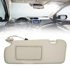 Sun Visor Compatible with 2012-2016 Honda CR-V Left Driver Side Sunshade with Light Makeup Mirror Replace# 83280-T0A-H11ZA(Beige)