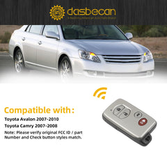 4 Buttons Key Fob Replacement Keyless Entry Compatible with Toyota Avalon 2007-2010 Toyota Camry 2007-2008 Smart Remote Control Replace# 89904-06041 HYQ14AAB