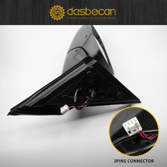 Left Driver Side Mirror Compatible with Honda Civic 2016-2021 Power Glass Non-Heated Manual Folding Replaces HO1320283 Blue 3Pins (For US Built Models)