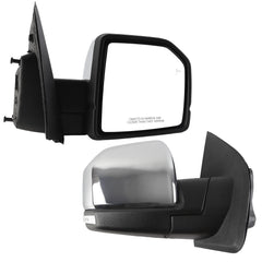 Passenger Side Mirror Compatible with 15-20 Ford F150 Chrome 16pin | Electric folding, Memory, Blind Spot, Turn Signal Lamp, Clearnce Lamp, Puddle Lamp Right Door Replaces FL3Z17682NB, FO1321529