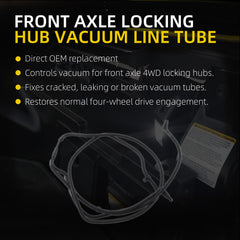 Front Axle Locking Hub Vacuum Line Tube OEM Replace F81Z-3C124AA Compatible with Ford F250 F350 F450 F550 Super Duty 4WD 1999-2004 Excursion 2000-2005