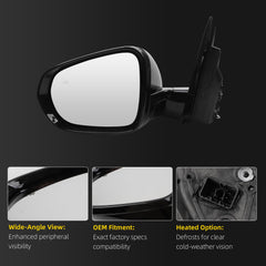 Side Rear View Mirror Compatible with 2021-2024 Chevy/Chevrolet Trailblazer Door Rearview Mirror Blind Spot Power Glass Manual Fold Driver Left GM1321653 42776825-PFM(5pin)