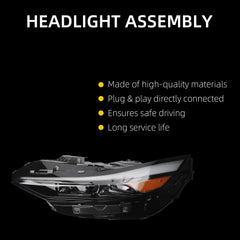 Headlights w/bulbs Compatible With HYUNDAI ELANTRA 1.6L/ 2.0L 2024-2025 Left Driver Side Replace# 92101-AA740 92101AA740