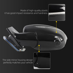 Driver Side Mirror Black Compatible with 2015-2024 Nissan Murano | Heated Power Folding Power Glass With Turn Signal Light Camera Left Rear View Mirror Replaces NI1320288 96374-4BA0A 13Pins