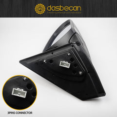 Right Passenger Side Door Mirror Compatible with Hyundai Elantra 2017-2020 Non-heated, Manual Folding, Power Adjustment Glass Replace# 87620F3050 HY1321224 (3Pins-Black Paint)