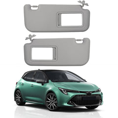 Gray Pair Sun Visor with Vanity Mirror Compatible with Toyota Corolla 2019 2020 2021 2022 2023 2024 Replaces# 74320-02F50-A0