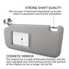 Front Left Driver Side Sun Visor with Vanity Light Compatible with Toyota RAV4 2006-2013 Replaces# 74320-42501-B2 74320-42500-B0 (Gray)