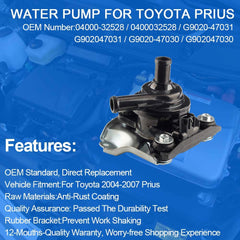 Engine Electric Cooling Inverter Water Pump Assembly Compatible with 2004-2009 Toyota Prius Hybrid Replaces# 04000-32528 G9020-47031 G9020-47030