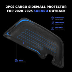 Cargo Side Protectors Compatible with 2020–2025 Subaru Outback, 2-Piece Heavy Duty Rubber Trunk Side Liner, Replaces J501SAN260