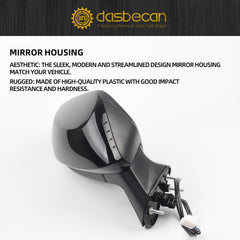 Passenger Side Mirror Compatible with Toyota Corolla 2020-2025 Sedan Power Adjustment Manual Fold Non-Heated Paint to Match Right Rearview Door Mirror Assembly Replace TO1321391 3Pins Black