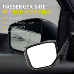 Driver Side Mirror Compatible with 08-12 Honda Accord Black 3 Pins Left Mirror Assembly with Power Adjustment Glass, Manual Folding, Non-Heated, Replaces 76258TA5A01, HO1320230