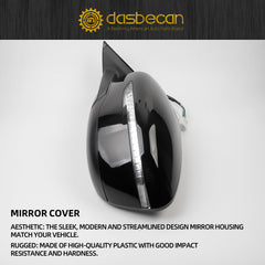 Driver Left Side Door Mirror Compatible with 2014-2020 Nissan Rogue Heated Turn Signal Power HD Glass Black Painted Manual Folding # NI1320285 963024BA1A-PFM 7Pins